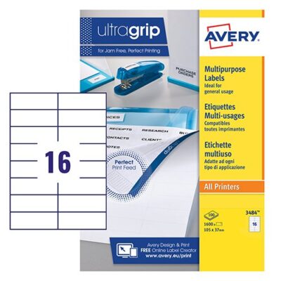 Avery Multipurpose Lbl 105x37mm WH PK100