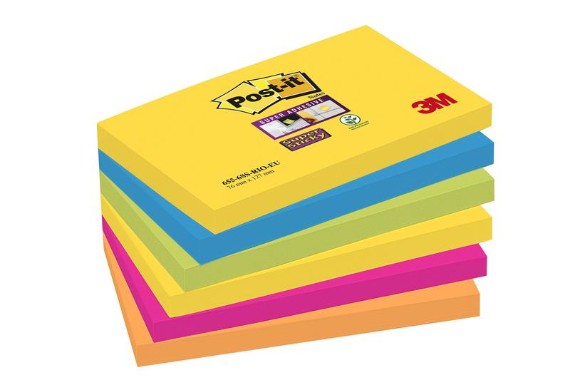 Post-it SS Notes 76x127mm Carnival PK6