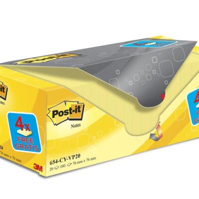Post-It Canary 76x76mm Value Pack PK20