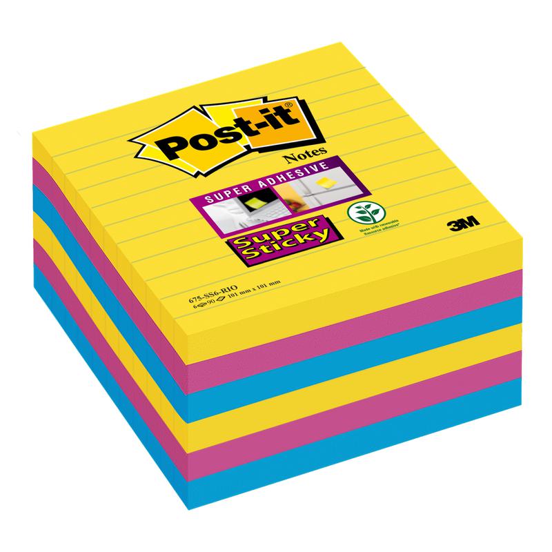 Post-it Super Sticky XL Lined Rio Colour