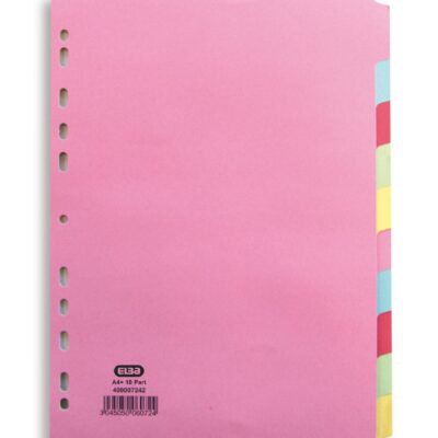 Elba Divider A4+ 10 Part Coloured Card