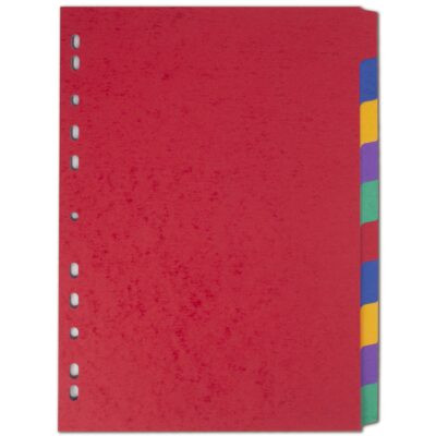 Elba Colour Pressbd Dividers A4 10 Part