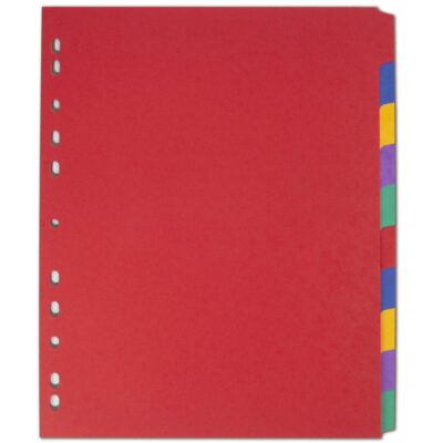 Elba Colour Pressbd Dividers A4+ 10 Part