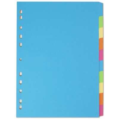 Elba Bright Card Dividers A4 10 Part
