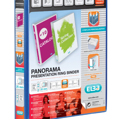 Elba Pan Pres RBinder 25mm A4 2DR BL PK6