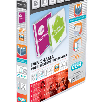 Elba Pan Pres RBinder 25mm A4 2DR WT PK6