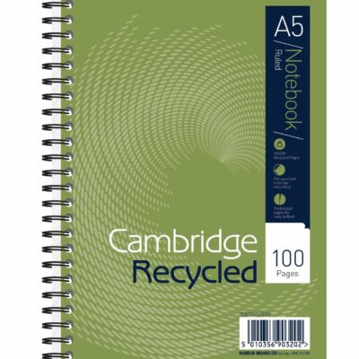 Camb Recyc A5 W/bnd Notebook 100P PK5