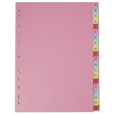 Elba Indices A4 A-Z 20 Pt Coloured Card