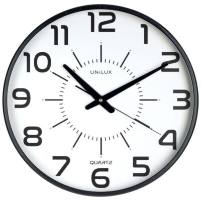 Unilux Clock Maxi Pop With Battery Black