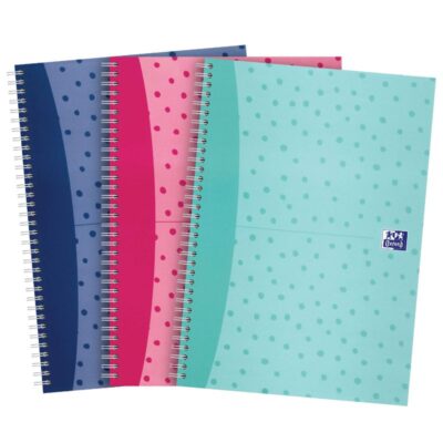 Oxfd TW Spots Notebook 200P A4 Asst PK3