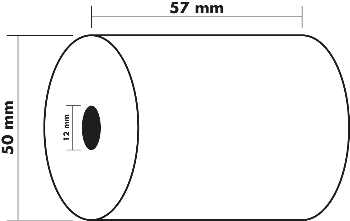 Receipt Roll 60g 1ply 57x50x12 PK10