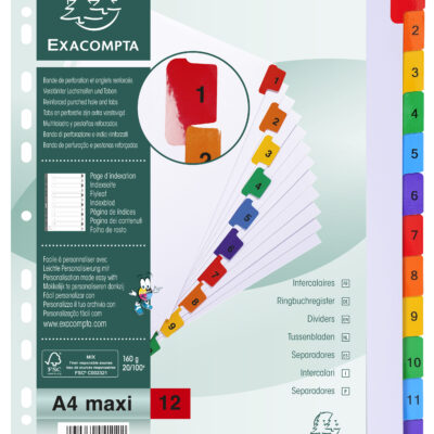 Exacompta 12pt Printed Index Extra Wide