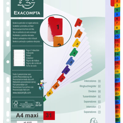 Exacompta 31pt Printed Index Extra Wide