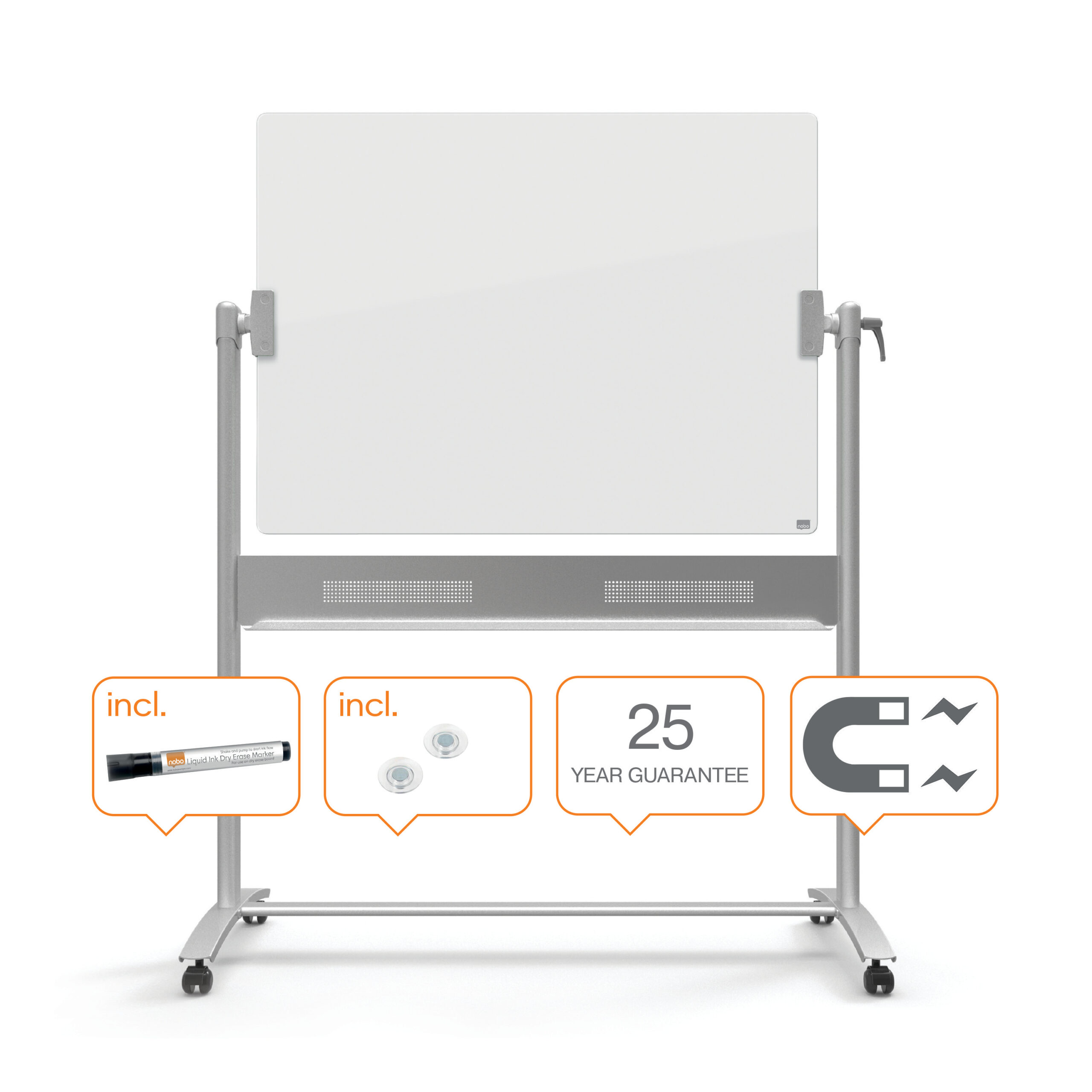 Nobo Dia Glass Mag Board 1200x900mm