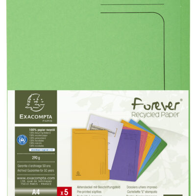 Exacompta Slip Files A4 Assorted PK5