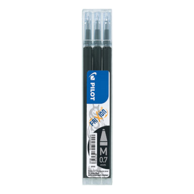FriXion Ball Clckr 0.7 BK Refill PK3