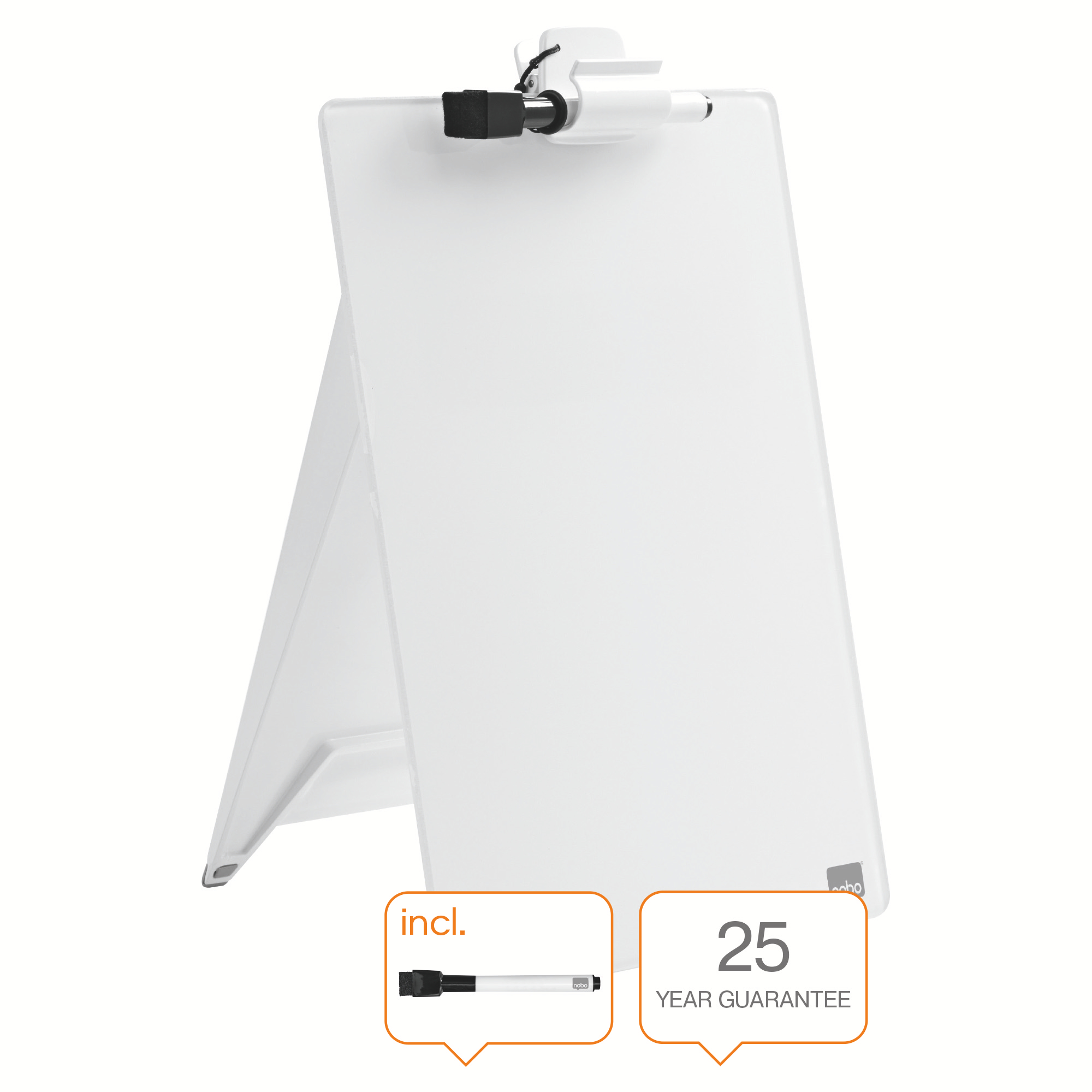 Nobo Glass Desktop Whiteboard Easel