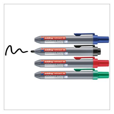 edding 12 Retractable WB Mrkr Asst PK4