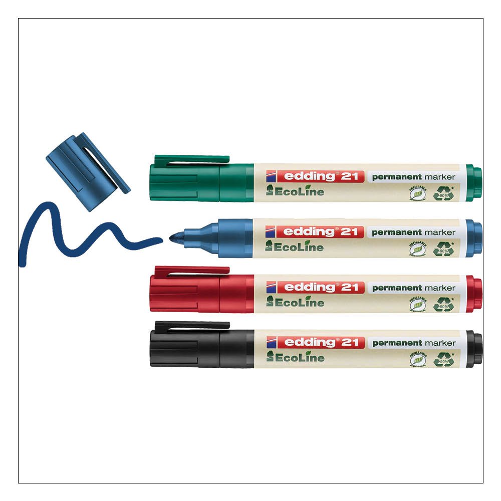 edding 21 EcoLine Perm BT Mrkr AST PK4