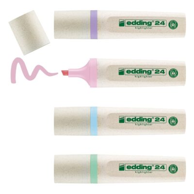 edding 24 Ecoline Pastel H/L Asst PK4