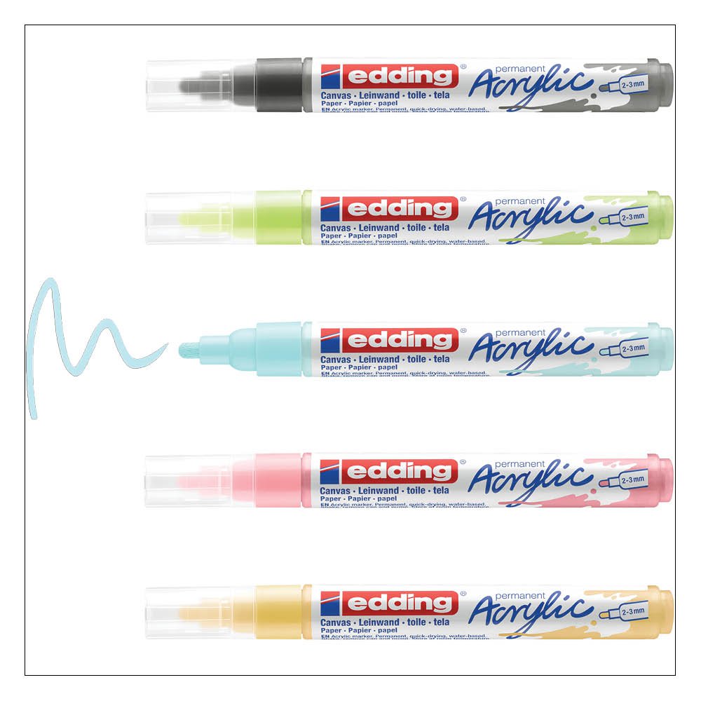 edding Acrylic Pastel Asst Mrkr PK5