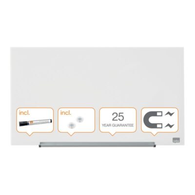 Nobo Diamond Glass White 677x381mm