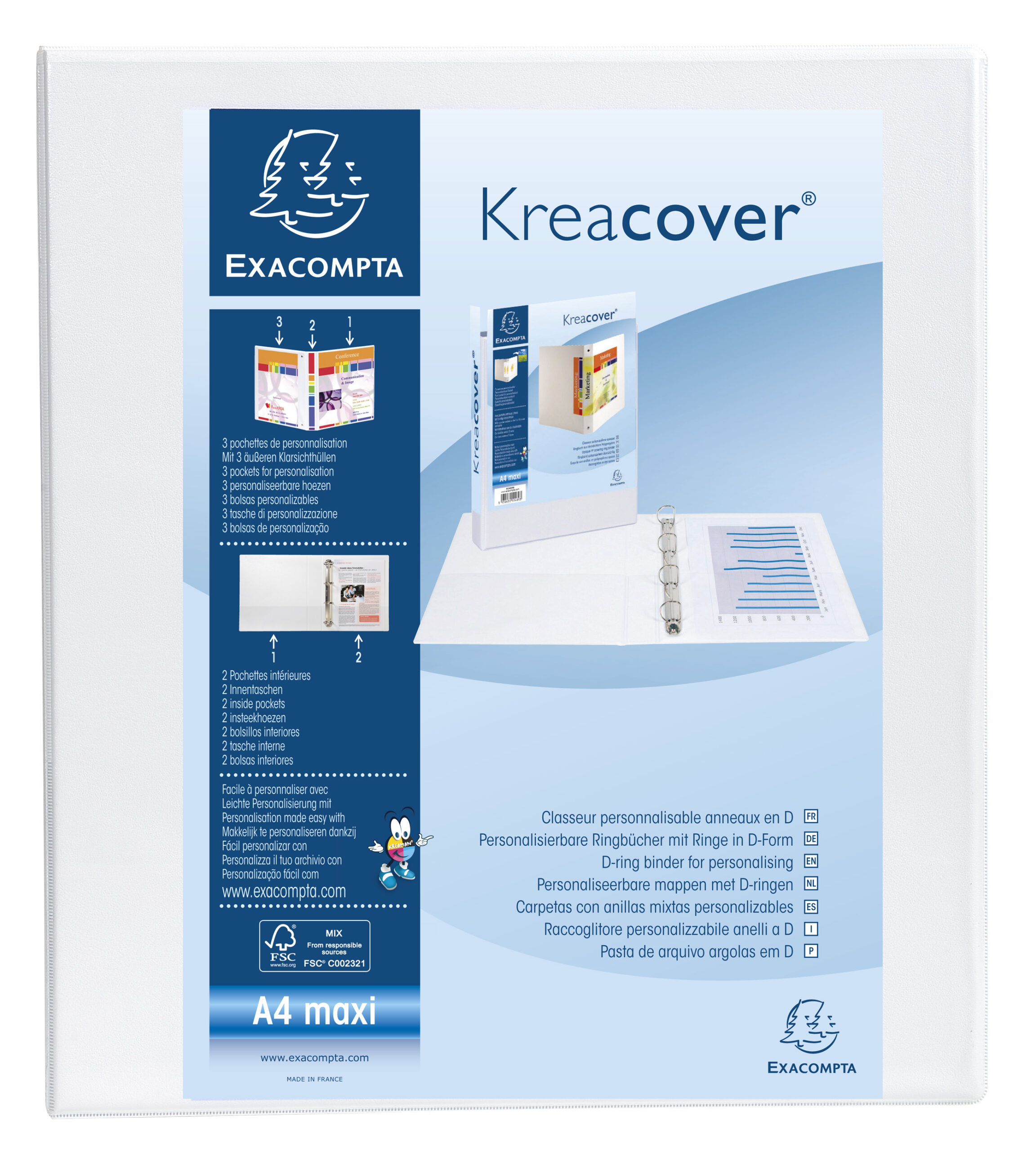 Exacompta Pres Bndr2D 40mm A4 WH PK10