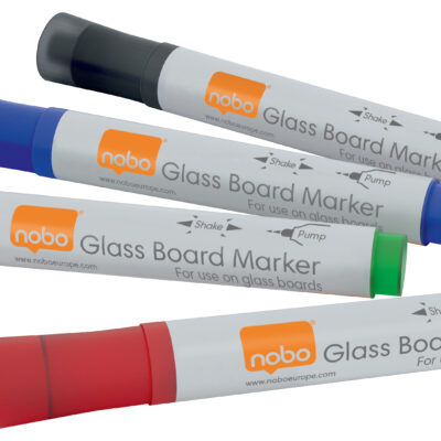 Nobo Glass Wboard Markers Asst PK4