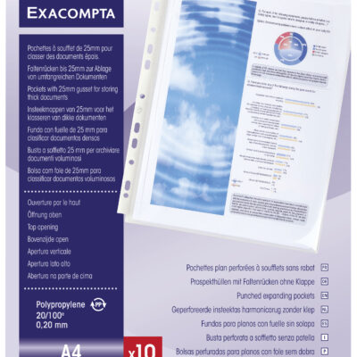 Exacompta Exp Punched Pockets A4 PK10