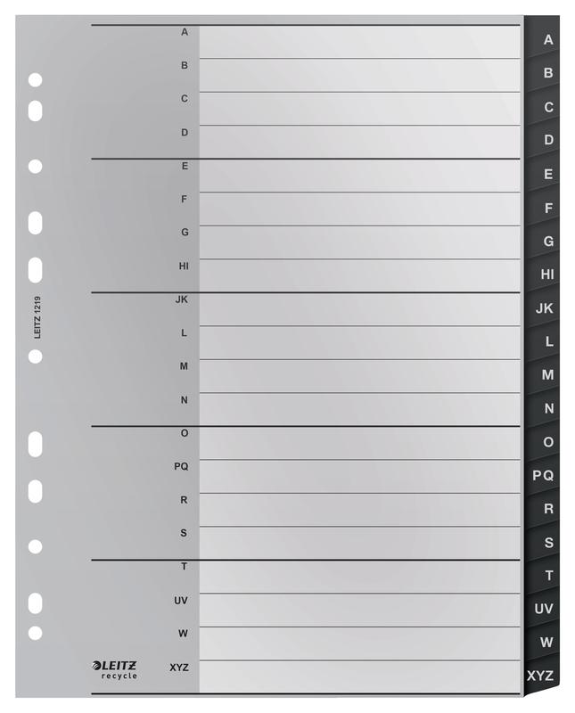 Leitz Recycled PP Index A-Z A4 BK
