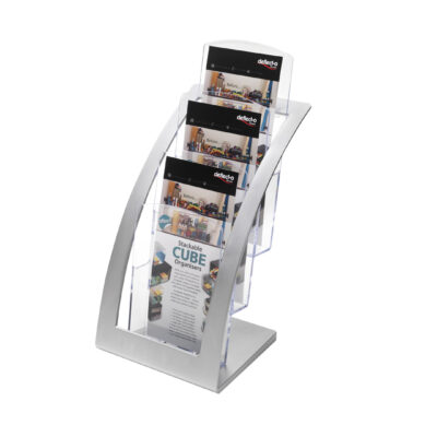 3 Tier Leaflet Literature Holder Silver
