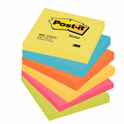 Post-it Note 76x76mm Energetic Cols PK6