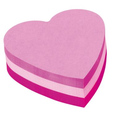 PostIt Heart Shaped Block Pad 70x70mm PK
