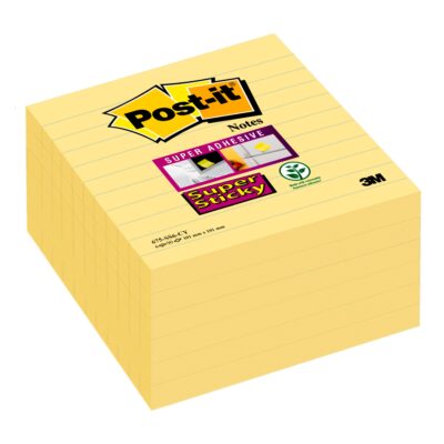 Post-it SS XL Lined 101x101mm Canary PK6