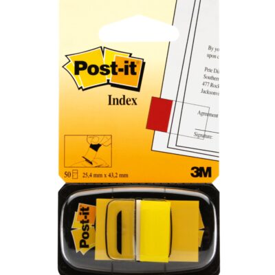 Post-it Index Flags 25mm 50 Tabs YL PK12