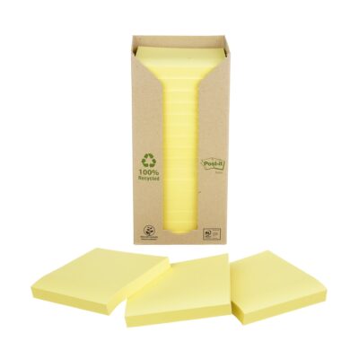 Post-it Nt Recycled 76x76mm Canary PK16