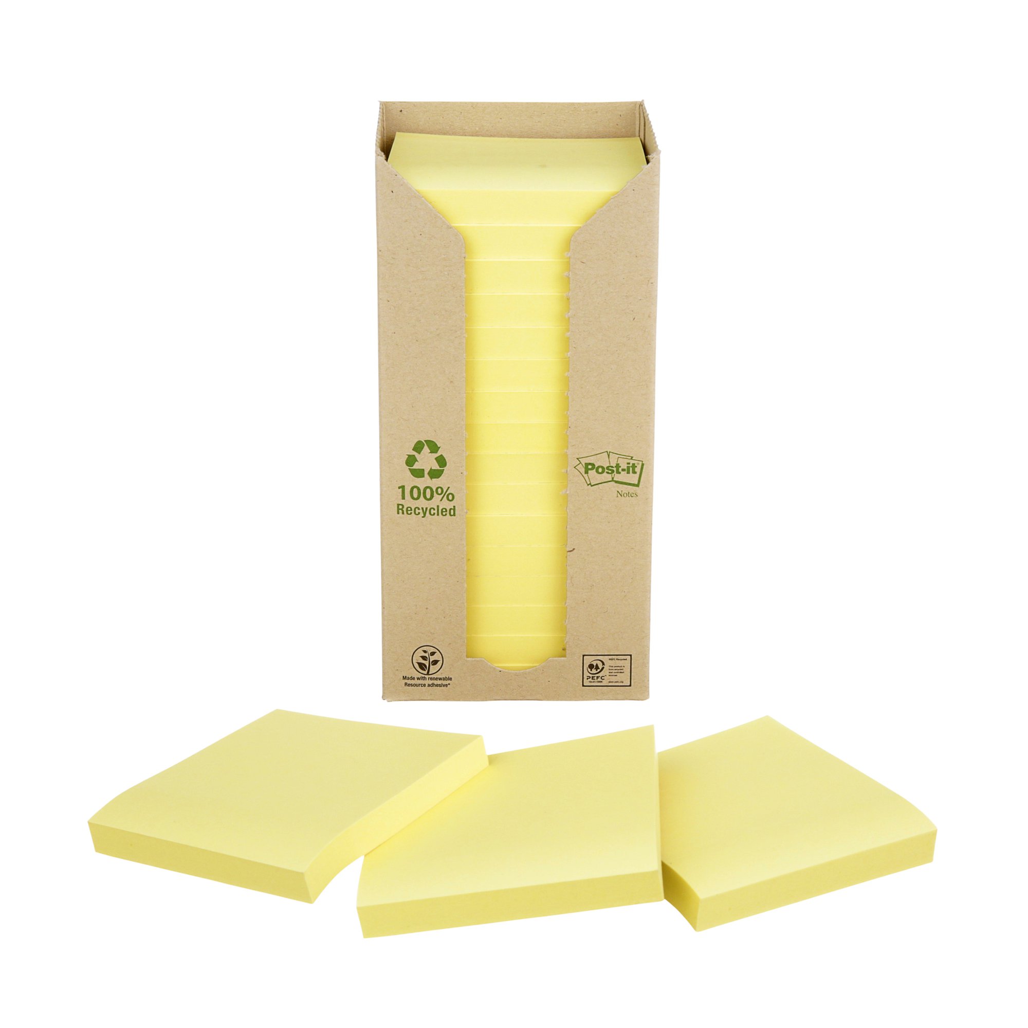 Post-it Nt Recycled 76x76mm Canary PK16