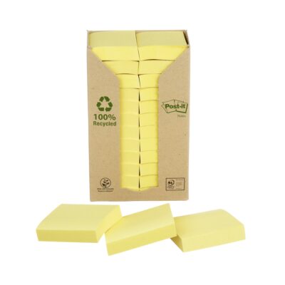 Post-it Recycled 38x51mm Canary PK24