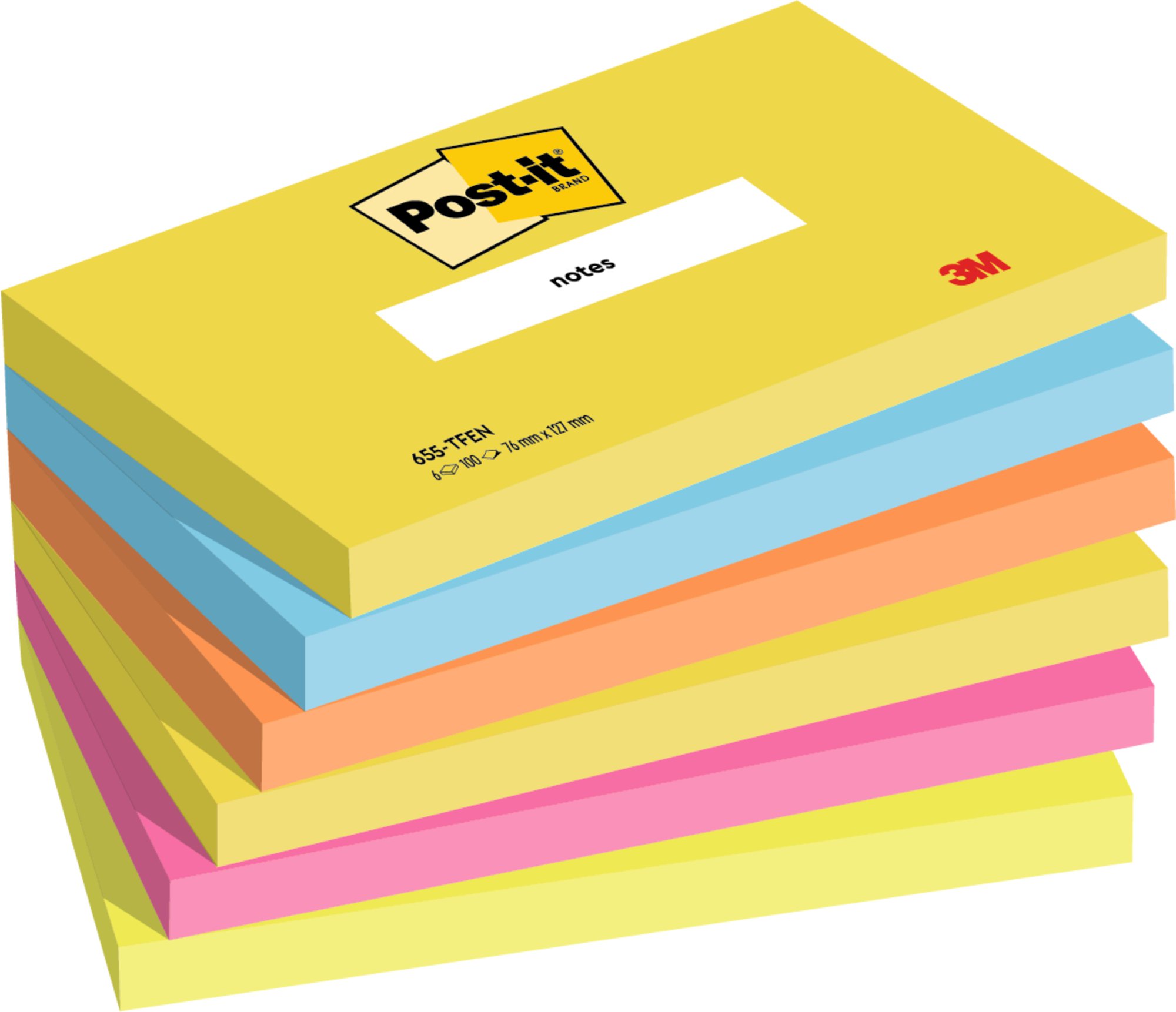 Post-it Energ Col 76x127mm 655TF PK6