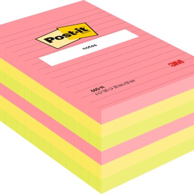 Post-it 102x152mm Ruled Rainbow 660N PK6