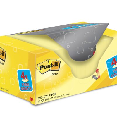 Post-it Note 38x51mm Canary YW 16+4 Free