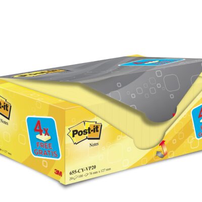 Post-It Canary 76x127mm Value Pack PK20