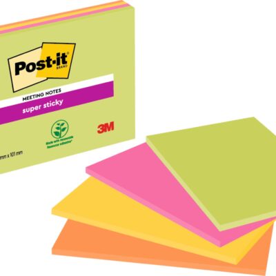 PostIt SSticky Meeting Pad 149x98mm PK4