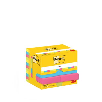 PostIt Energetic Clr 38x51mm Neon PK12