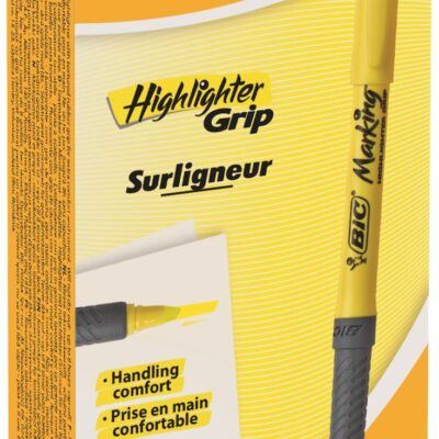 Bic Highlighter Grip Yellow PK12