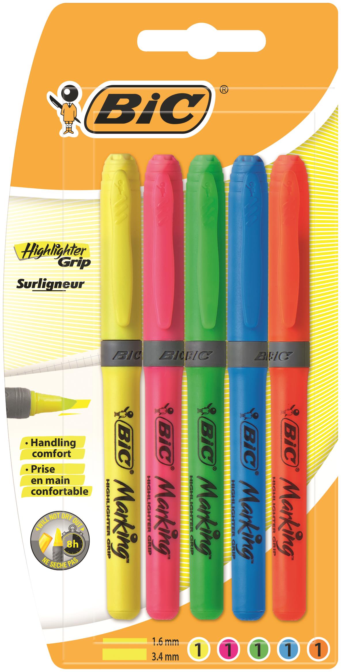 BIC Briteliner Grip PK5