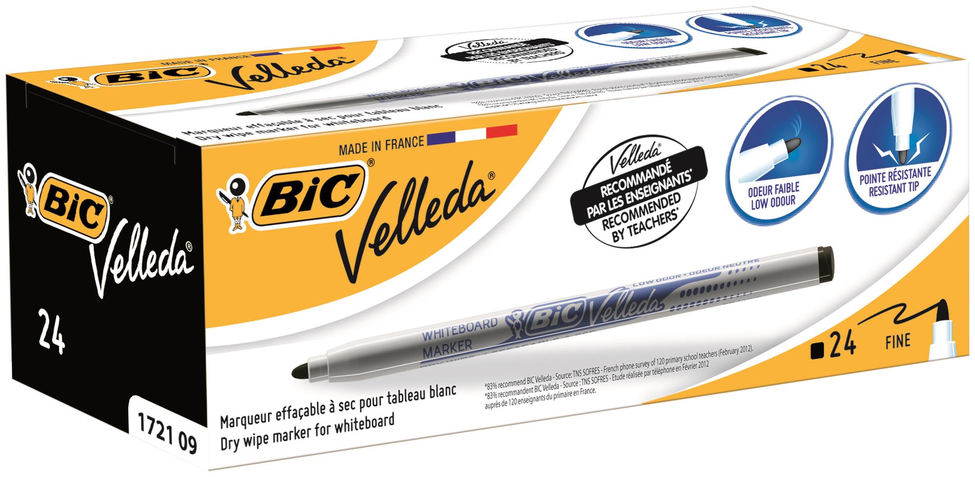 Bic Velleda Marker 1721 BK PK24