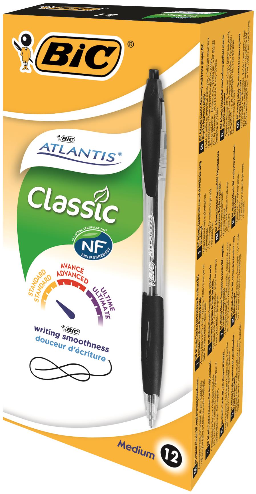 Atlantis Retractable Pen BK PK12