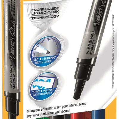 Bic Velleda Marker Liq Ink Pkt Astd PK4