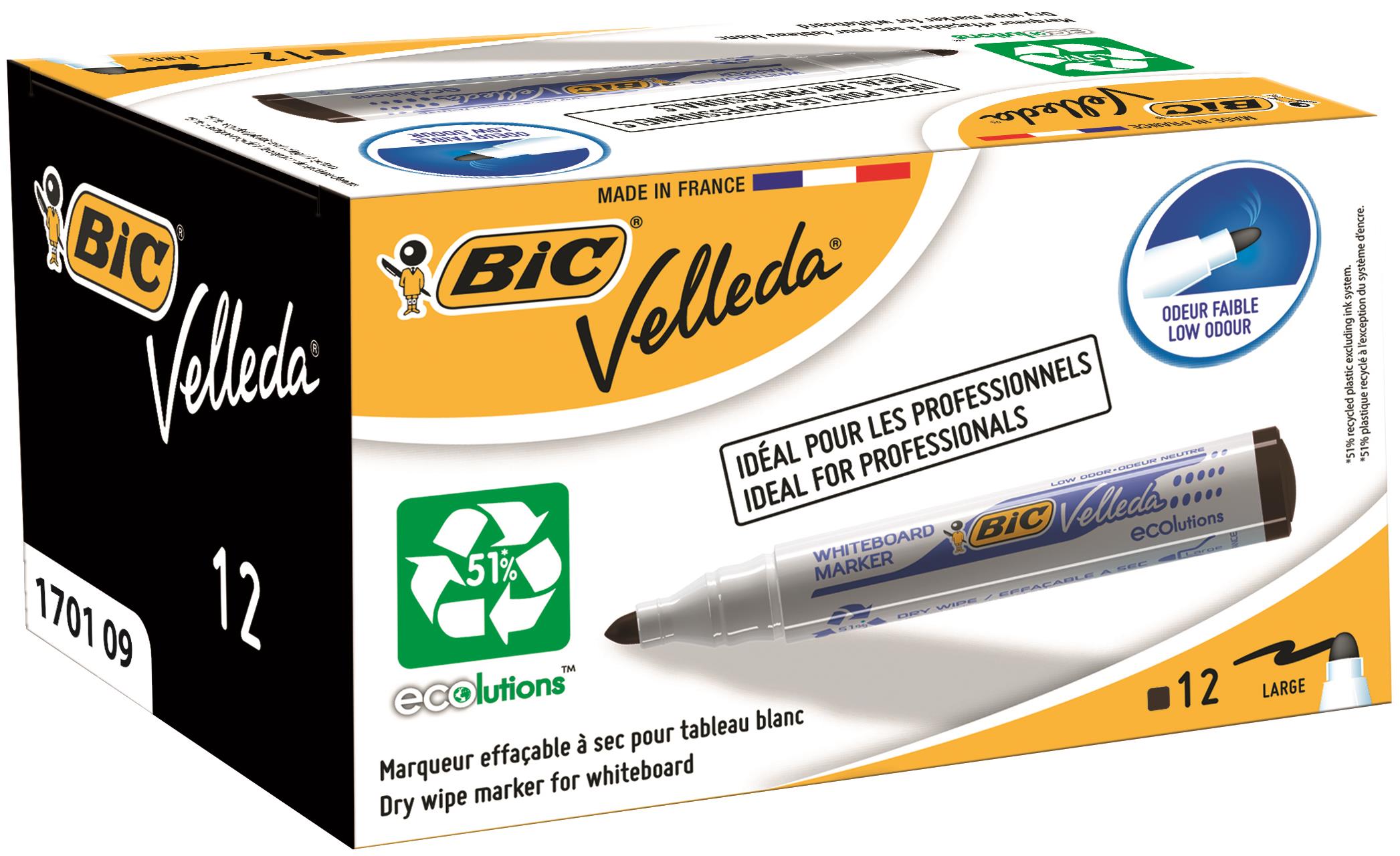Bic Velleda Marker 1701 BK PK12